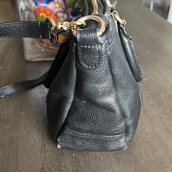Coach Central Satchel bag in black pebbled leather - Picture 9 of 16